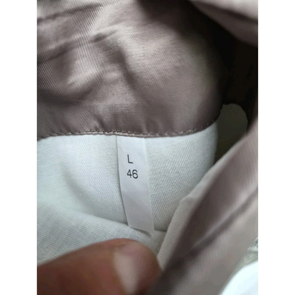 Jeffrey Banks Mens Wool Silk Sport Coat 36L Blue Cream Geometric 3 Button Jacket